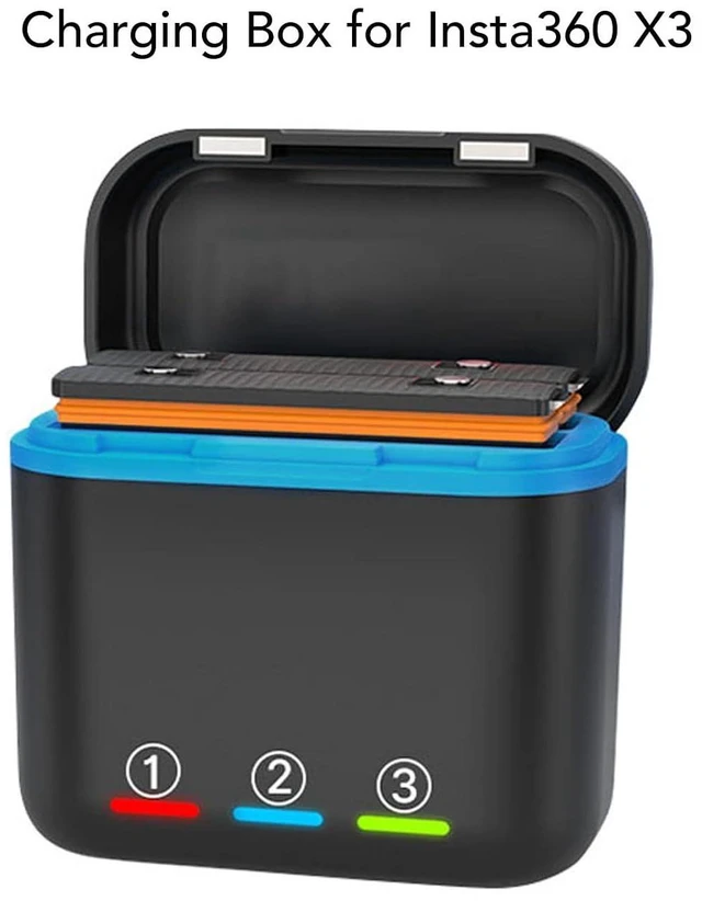 Alt view image 5 of 7 - 2 Slot Camera Battery Charging Box, Battery Charger Storage Case with Type C Fast Charging and Storage Case, for X3, equuipped with USB C Port for Charging