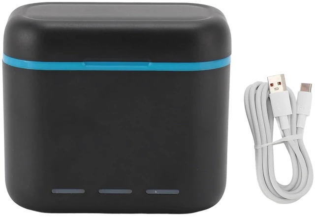 Alt view image 7 of 7 - 2 Slot Camera Battery Charging Box, Battery Charger Storage Case with Type C Fast Charging and Storage Case, for X3, equuipped with USB C Port for Charging