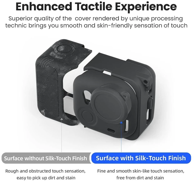 Alt view image 5 of 7 - Camera Silicone Case, Shockproof Full Body Cover with Lens Cap and Lanyard Compatible with 360, for Action Camera Protective Cover, material with silicone (Black)