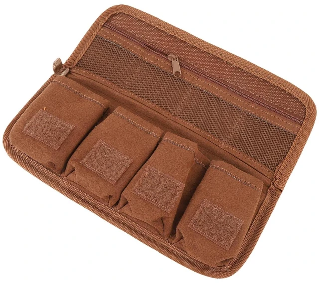 Main image of Camera Battery Pouch Holder Case PU Leather Battery Storage Case Bag for E10 E17 E6N NP FW50 FZ100 EN EL25 EL15 NP W235, Hold 4pcs Batteries