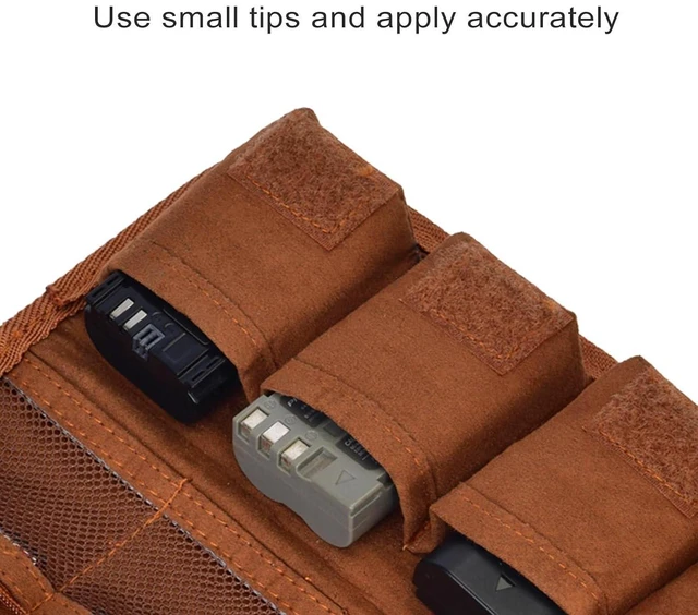 Alt view image 2 of 7 - Camera Battery Pouch Holder Case PU Leather Battery Storage Case Bag for E10 E17 E6N NP FW50 FZ100 EN EL25 EL15 NP W235, Hold 4pcs Batteries