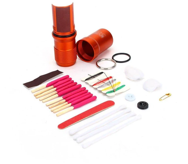 Alt view image 2 of 7 - Outdoor EDC Container, Capsule Seal Bottle Holder Aids Kit, Hiking Travel Camping Emergency Survival Match Battery Storage Box