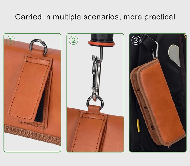 Alt view image 5 of 7 - Camera Battery Pouch Holder Case PU Leather Battery Storage Case Bag for E10 E17 E6N NP FW50 FZ100 EN EL25 EL15 NP W235, Hold 4pcs Batteries