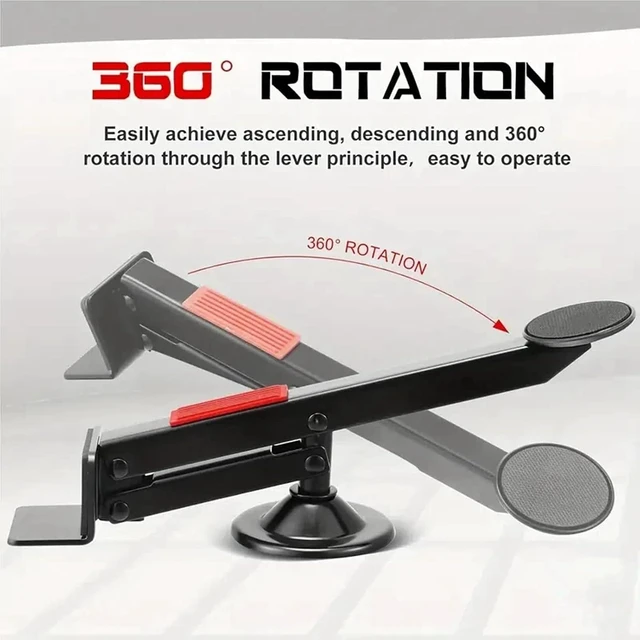 Alt view image 2 of 7 - Door and Board Lifter, 360° Swivel Type Door Lifter Installation Tool, Supports up to 75kg / 165.3lb Load Bearing, Handsfree Door Foot Panel Lifter for Carpenters