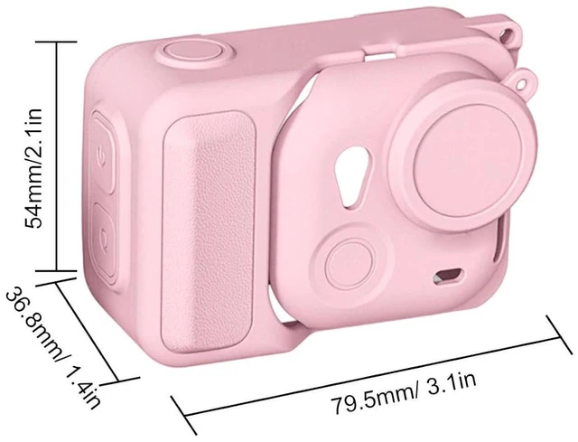 Alt view image 7 of 7 - Camera Silicone Case, Shockproof Full Body Cover with Lens Cap and Lanyard Compatible with 360, for Action Camera Protective Cover, material with silicone (Pink)