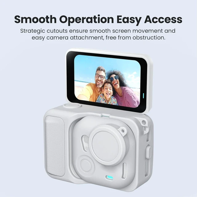 Alt view image 4 of 7 - Camera Silicone Case, Shockproof Full Body Cover with Lens Cap and Lanyard Compatible with 360, for Action Camera Protective Cover, material with silicone (Gray)
