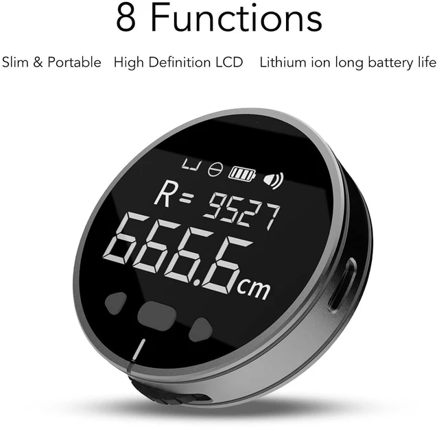 Alt view image 2 of 7 - Digital Tape Measure, 328ft Electronic Rolling Ruler with 1.8inch LCD Display, Rechargeable Small Smart Long Distance Rolling Measuring Tool for Flat Curved Diameter