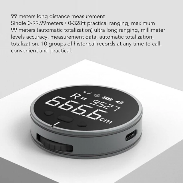Alt view image 4 of 7 - Digital Tape Measure, 328ft Electronic Rolling Ruler with 1.8inch LCD Display, Rechargeable Small Smart Long Distance Rolling Measuring Tool for Flat Curved Diameter