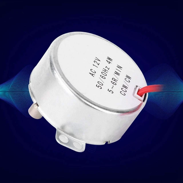 Alt view image 2 of 7 - Synchronous motor, AC 12V 4W Reversible synchronous motor 5-6 RPM CCW/CW with cable, Low noise, low power, A great motor to make by hand, model, school project