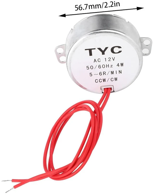 Alt view image 3 of 7 - Synchronous motor, AC 12V 4W Reversible synchronous motor 5-6 RPM CCW/CW with cable, Low noise, low power, A great motor to make by hand, model, school project