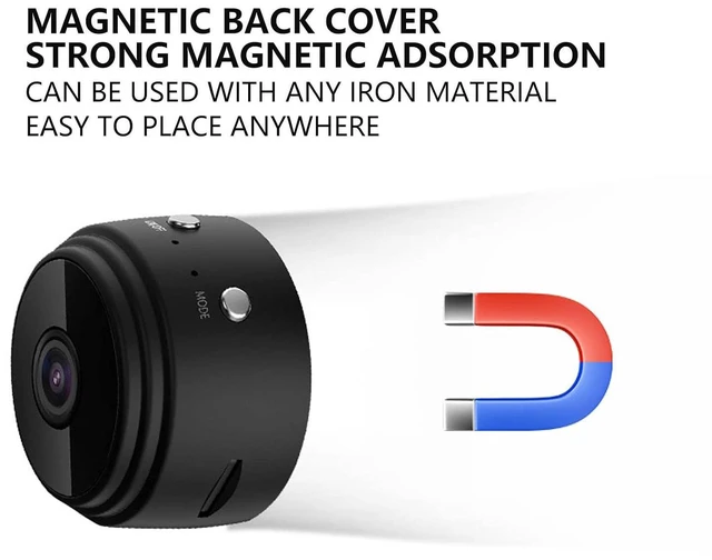 Alt view image 3 of 7 - Mini Camera, 1080P Security Camera with Night Mode Motion Detection, Magnetic Sports Camera with Built in Battery, for Pet Baby Elderly Nanny Outdoor (Black)