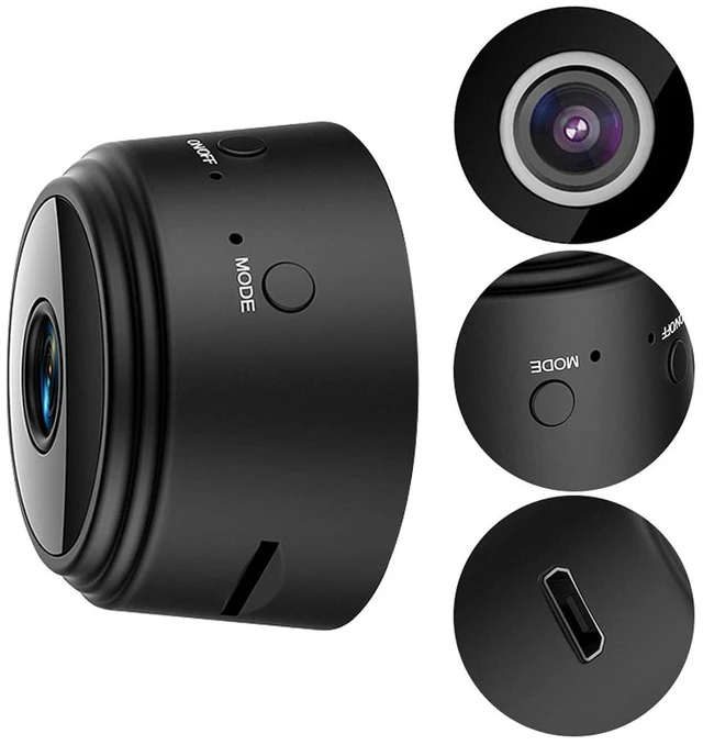 Alt view image 5 of 7 - Mini Camera, 1080P Security Camera with Night Mode Motion Detection, Magnetic Sports Camera with Built in Battery, for Pet Baby Elderly Nanny Outdoor (Black)