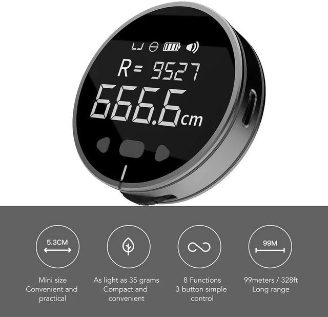 Alt view image 5 of 7 - Digital Tape Measure, 328ft Electronic Rolling Ruler with 1.8inch LCD Display, Rechargeable Small Smart Long Distance Rolling Measuring Tool for Flat Curved Diameter
