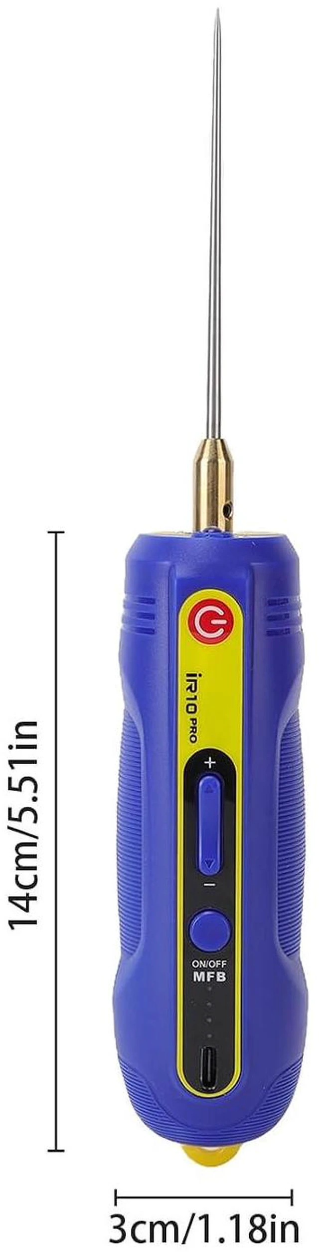 Alt view image 7 of 7 - Glue Remover, Electric Mobile Phone Screen Repair Tool with 6 Needle Tips, 3 Speeds, Green LED Light, for Degumming, Grinding, Polishing, Rechargeable Handle (IR10 Glue Remover)
