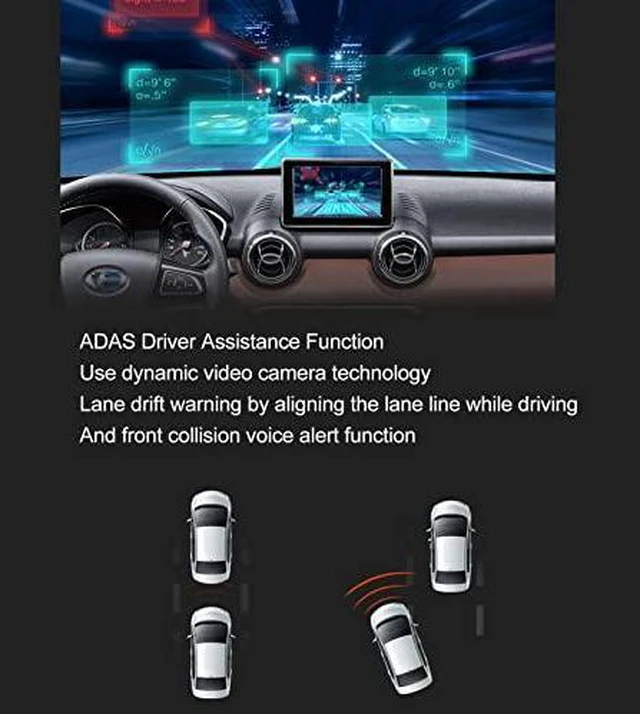Alt view image 6 of 7 - USB Dash Cam, 1080P DVR Dual Car Driving Recorder with Loop Recording, Motion Detection, ADAS Distance Warning Car Recorder for Vehicles
