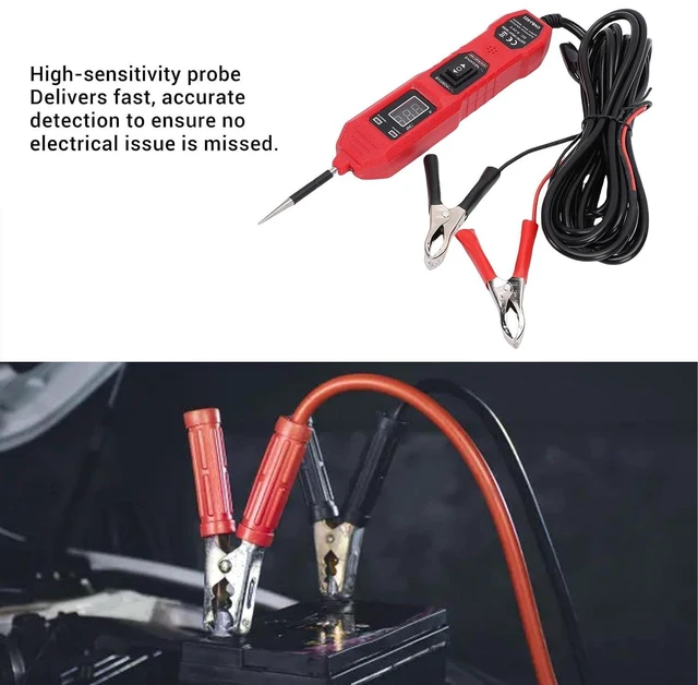 Alt view image 2 of 7 - Car Circuit Tester, Multifunctional High Sensitivity LCD Display Automotive Power Circuit Probe Tester with 4.5m Extension Cable, for Polarity Identify and Fault Detection