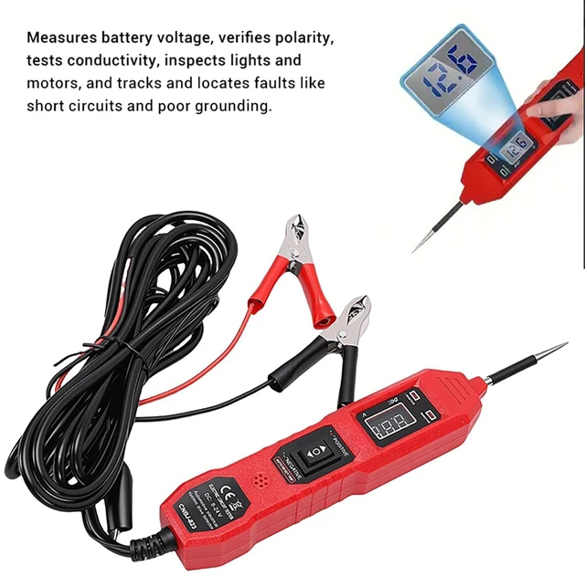 Alt view image 4 of 7 - Car Circuit Tester, Multifunctional High Sensitivity LCD Display Automotive Power Circuit Probe Tester with 4.5m Extension Cable, for Polarity Identify and Fault Detection