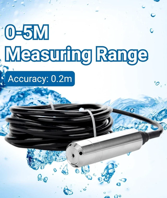 Alt view image 4 of 7 - Level Sensor,Throw-In Type Liquid Level Sensor,Stainless Steel Sensor Probe,with Cable,Anti- and Durable,for Detecting 0-5M Range Liquid Level