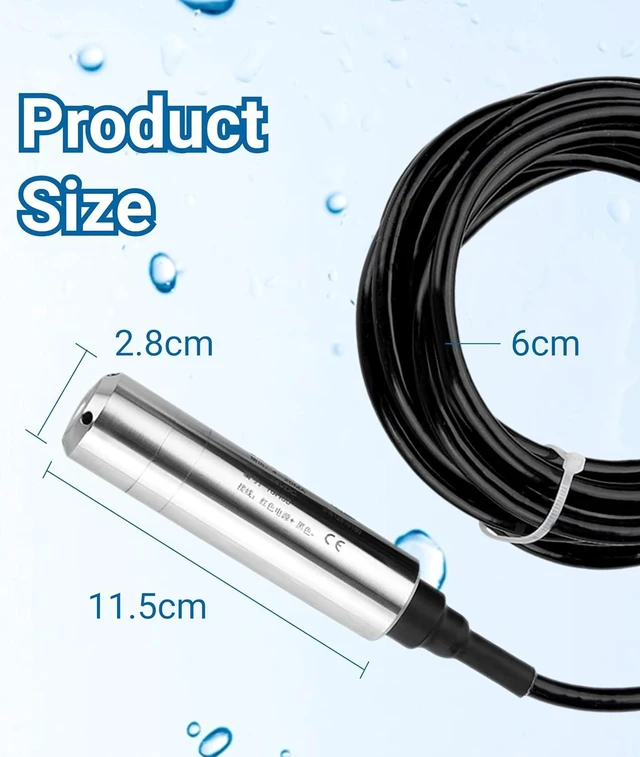 Alt view image 7 of 7 - Level Sensor,Throw-In Type Liquid Level Sensor,Stainless Steel Sensor Probe,with Cable,Anti- and Durable,for Detecting 0-5M Range Liquid Level