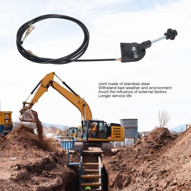 Alt view image 3 of 7 - Excavator Manual Throttle Cable, 3.5M Universal Throttle Cable Replacement Excavator Motor Control Cable, Stainless Steel Joint PU Tube for Motor Control Heavy Equipment Parts