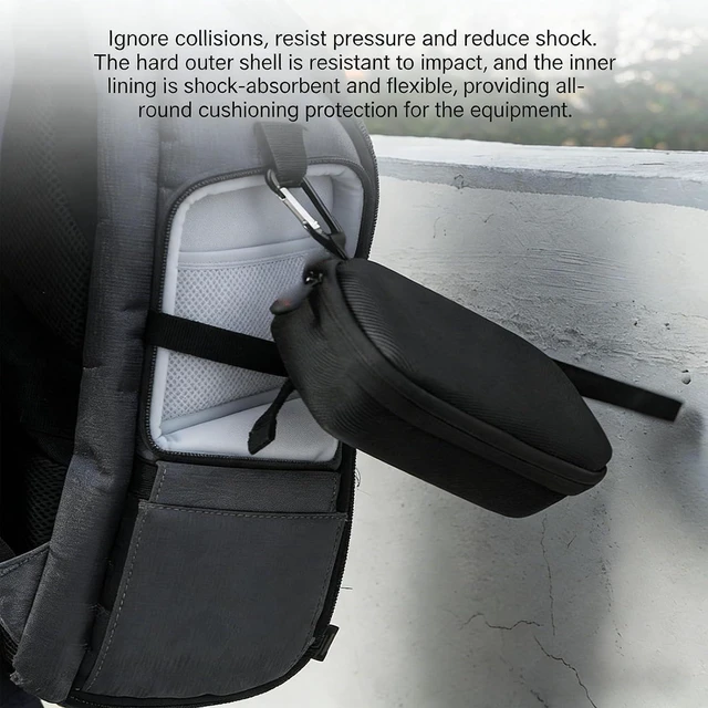 Alt view image 3 of 7 - Carrying Bag for Action Camera, Compact Protective Storage Case with Dual Zipper, Splashproof PU Leather for Camera Charging Cable Lanyard