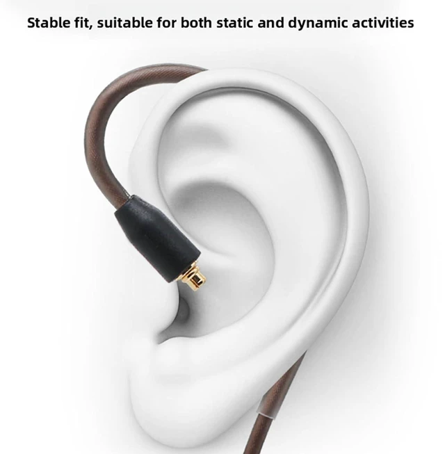 Alt view image 4 of 7 - IEM Cable with Detachable Mic, 2 Pin 0.78mm Upgrade Cable OFC Gold Plated 3.5mm Plug, with Detachable Microphone, for QDC UE TRN CCA Headphones