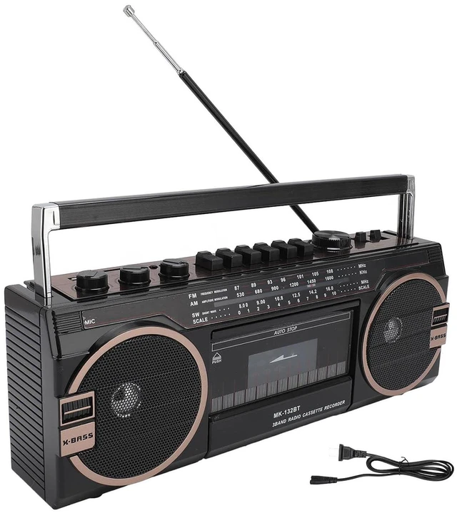 Alt view image 7 of 7 - Portable Cassette Player, Retro Blueooth, AM FM SW Radio Stereo Cassette Tape Player with Big Speaker and Earphone Jack, USB Port, Aux in Tape Recorder (US Plug)