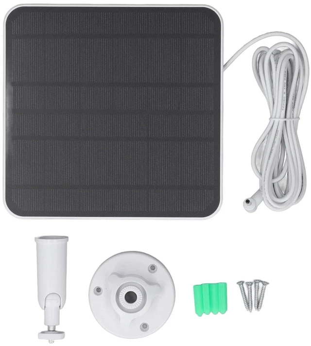 Main image of 12W Solar Panel Charger for Camera, Fast Charging IP65 Adjustable Wall Mounted Solar Panel with 9.8ft Cable for Camera Battery Stick Up Cam Battery (White)