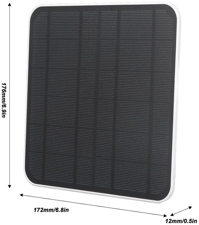 Alt view image 5 of 7 - 12W Solar Panel Charger for Camera, Fast Charging IP65 Adjustable Wall Mounted Solar Panel with 9.8ft Cable for Camera Battery Stick Up Cam Battery (White)