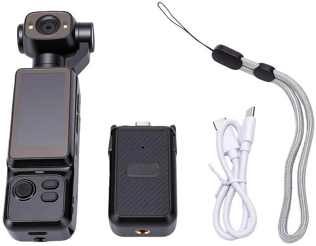 Alt view image 7 of 7 - Handheld POV Camera with 180 Rotatable Lens, 4K Video Recording, 1.97 Inch Screen, 6 Hours Battery Life, for Travel and Content Creation (Black)