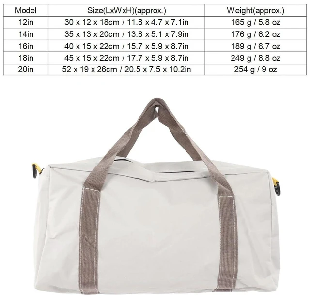 Alt view image 4 of 7 - Tool Bag, Large Capacity Storage, Wear Portable and Universal, Convenient Wide Mouth for Auto Repair, Woodworking, Technicians (18in)