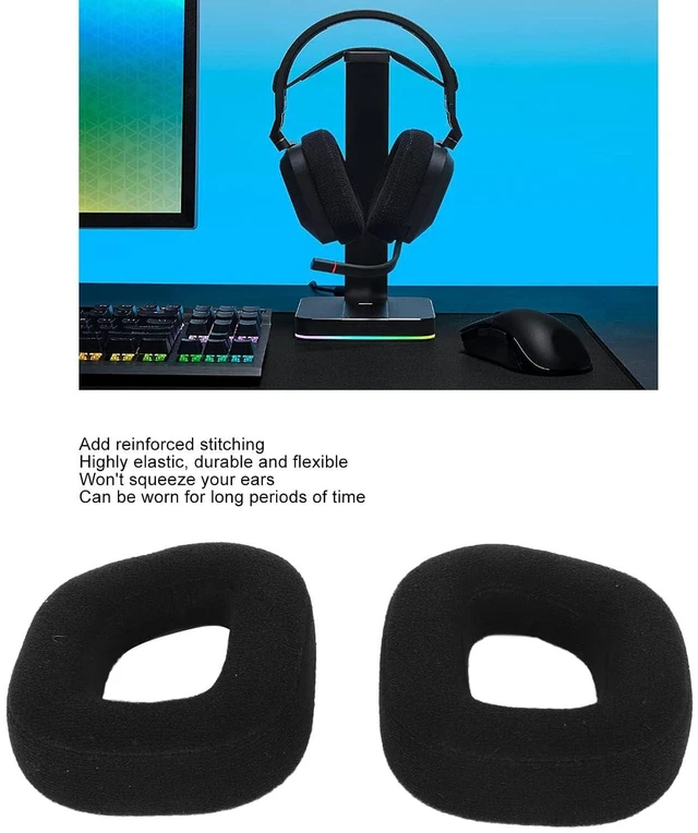 Alt view image 2 of 7 - Replacement Earpads Cushions for HS80 RGB Headset, Noise Blocking Headphone Earpads, High Density Memory Foam Soft Breathable Ear Pads for HS80