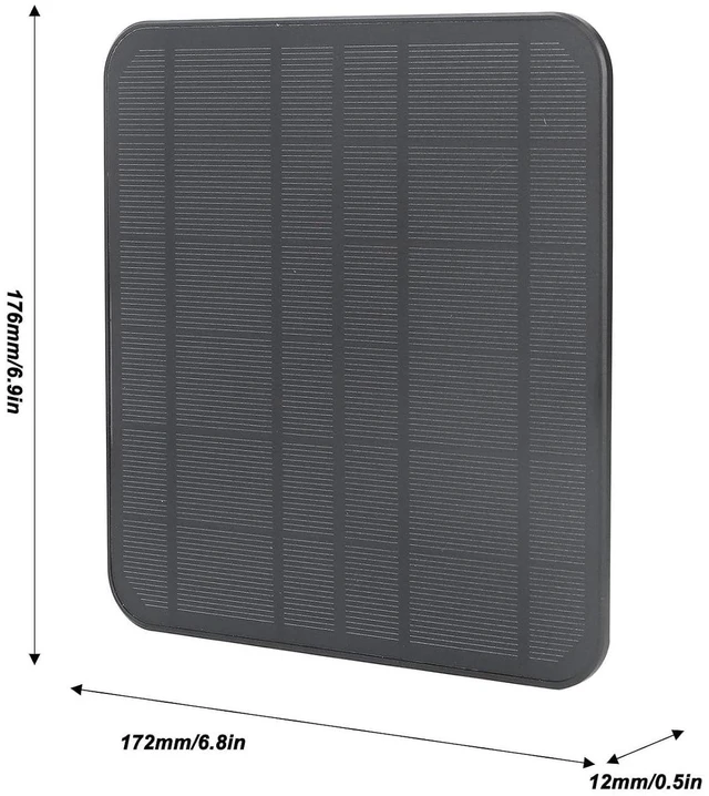 Alt view image 6 of 7 - 12W Solar Panel Charger for Camera, Fast Charging IP65 Adjustable Wall Mounted Solar Panel with 9.8ft Cable for Camera Battery Stick Up Cam Battery (Black)