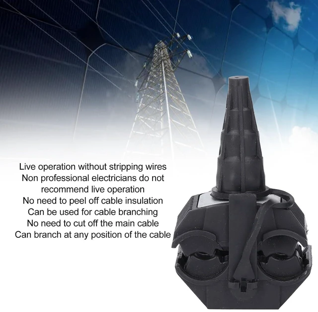 Alt view image 4 of 7 - 2Pcs 1KV Insulated Piercing Connector, Copper Multi Cable Connector, Sealing Structure with Filled Insulating Oil, Grounded Insulated Cable Connector for Urban and Industrial