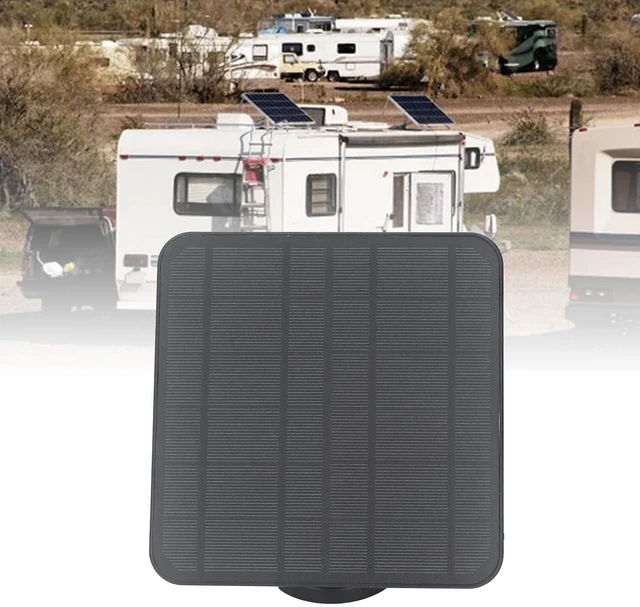 Alt view image 4 of 7 - 12W Solar Panel Charger for Camera, Fast Charging IP65 Adjustable Wall Mounted Solar Panel with 9.8ft Cable for Camera Battery Stick Up Cam Battery (Black)
