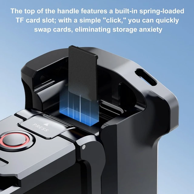 Alt view image 5 of 7 - Metal Camera Grip and Cage, CNC Machined Aluminum Alloy with Seesaw Shutter for Action 6, Battery Compartment and Anti Slip Silicone Padding