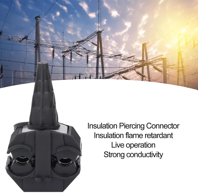 Alt view image 3 of 7 - 2Pcs 1KV Insulated Piercing Connector, Copper Multi Cable Connector, Sealing Structure with Filled Insulating Oil, Grounded Insulated Cable Connector for Urban and Industrial
