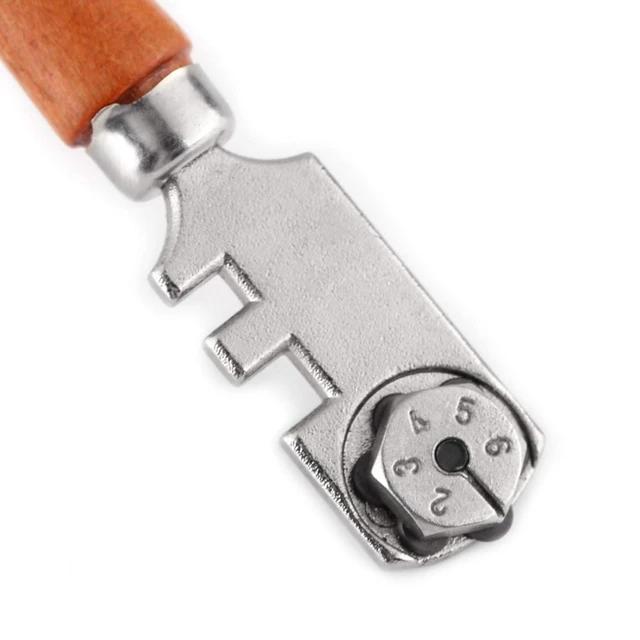 Alt view image 7 of 7 - Wheel Glass Cutter,Professional Grade Glass Cutter Tool, Craft Cutting Kit with Wooden Handle,with 6 Cutting Blades,for Glass Bottles,Mirrors,Window Panes,Ceramic Tile