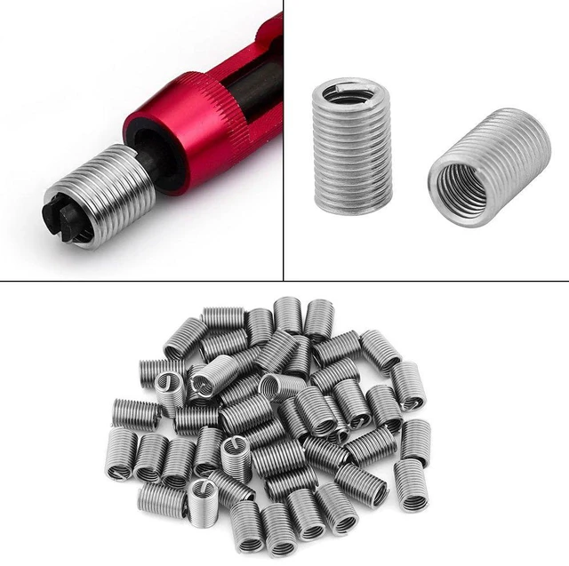 Alt view image 6 of 7 - 50pcs Stainless Steel Thread Repair Insert M6 x 1.0 x 3D Length, Screw Thread Repair Insert Wire Thread Insert