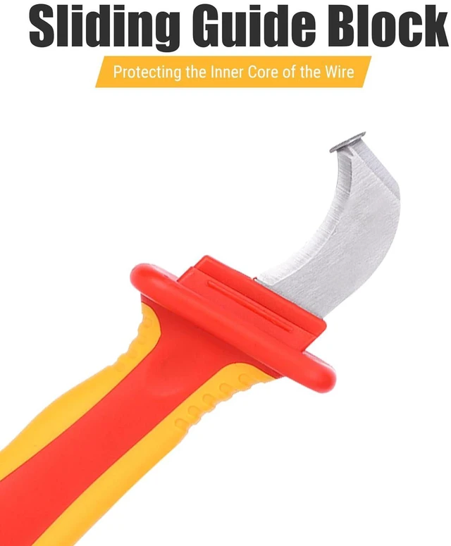 Alt view image 3 of 7 - Cable Knife Stripping Tool,Insulation Electrician Knife Insulation Cable Stripper Dismantling Knife Cable Knife Anti-Magnetic Fast Strip Cable Stripper Cutter, 1000V Insulated