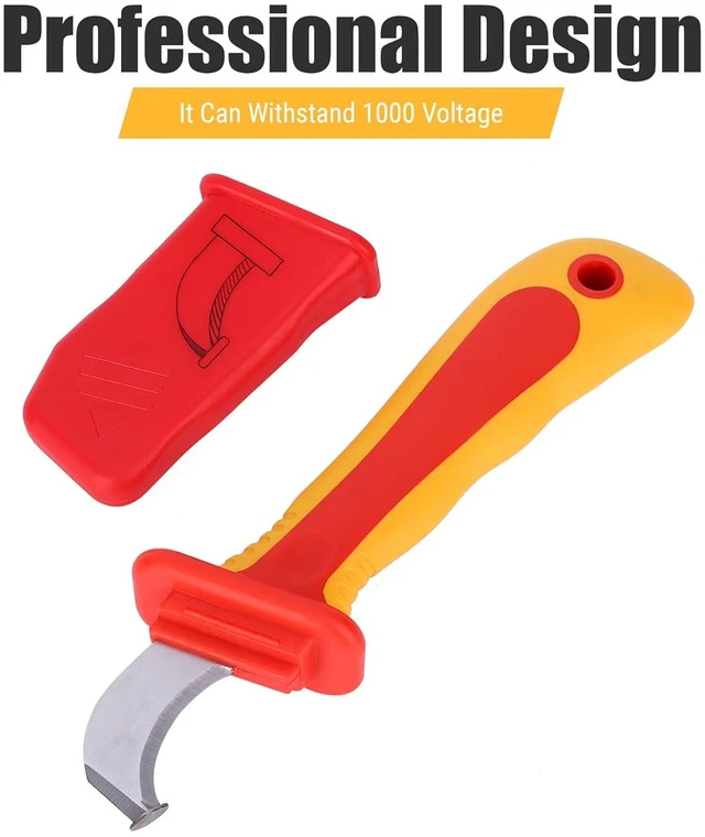 Alt view image 5 of 7 - Cable Knife Stripping Tool,Insulation Electrician Knife Insulation Cable Stripper Dismantling Knife Cable Knife Anti-Magnetic Fast Strip Cable Stripper Cutter, 1000V Insulated
