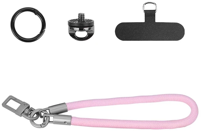 Alt view image 7 of 7 - Action camera wrist lanyard, aluminum alloy double lock buckle with built in pad for 3 360 X5 X4, high strength polyester strap (Roseate)