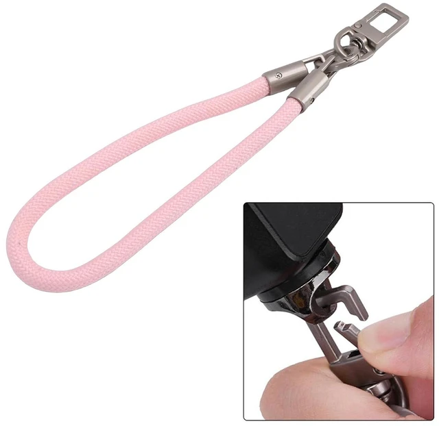 Alt view image 6 of 7 - Action camera wrist lanyard, aluminum alloy double lock buckle with built in pad for 3 360 X5 X4, high strength polyester strap (Roseate)