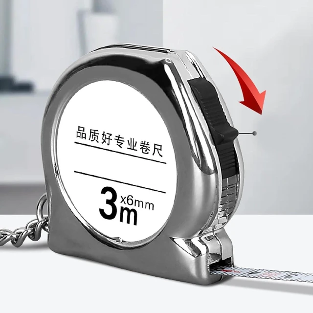 Alt view image 2 of 7 - Tape Measure Keychain, 3 Meter Mini Small Steel Tape Measure, Retro Clear Scale Key Chain Measuring Tool with Keychain Functional, Mini Retractable Measuring Tape Keychain