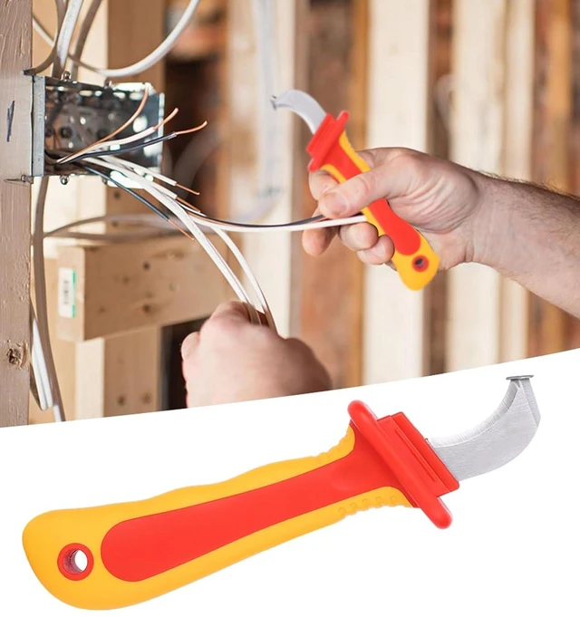 Alt view image 7 of 7 - Cable Knife Stripping Tool,Insulation Electrician Knife Insulation Cable Stripper Dismantling Knife Cable Knife Anti-Magnetic Fast Strip Cable Stripper Cutter, 1000V Insulated