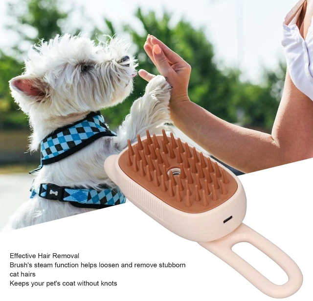 Alt view image 3 of 7 - Cat Steam Brush, Pet Spray Hair Removal Comb with USB Cable, Rechargeable Water Brush Cat for Shedding Grooming Supplies