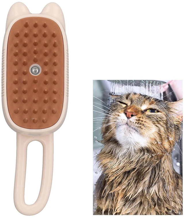 Alt view image 5 of 7 - Cat Steam Brush, Pet Spray Hair Removal Comb with USB Cable, Rechargeable Water Brush Cat for Shedding Grooming Supplies