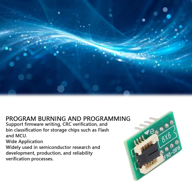 Alt view image 2 of 7 - QFN8 WSON8 DFN8 to DIP8 Socket Adapter, Chipset Conversion Adapter with Programming and Testing Functions, for Chip IC in Consumer Automotive Industrial