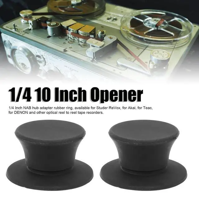 Alt view image 2 of 7 - 1/4 Inch Nab Hub Optical Shaft Adapters, 1 Pair Reel to Reel Tape Opener Nab Hub Adapter Rubber Rings for Studer, for Akai, for TEAC, for