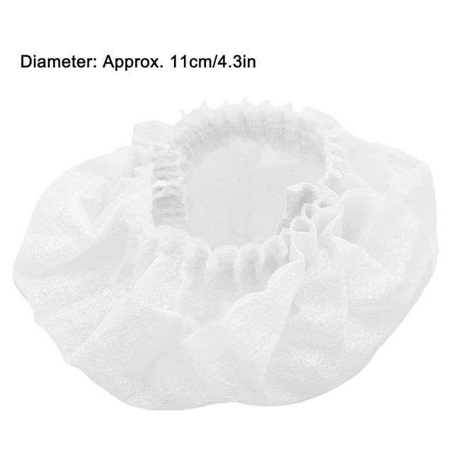 Alt view image 4 of 7 - 100pcs Disposable Earpad Covers, Stretchable Sanitary Headphone Protectors with Non Woven Fabric, for Most Headphones 8.512cm Ear Pads in Libraries Hospitals Cafes (White)